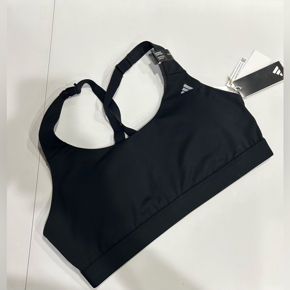 adidas Women's XL Ultimate Medium-Support Bra Sports NWT Black Lightweight